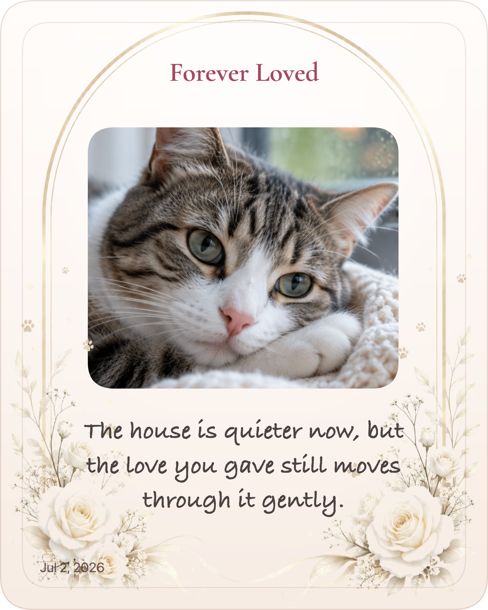 Finished pet memorial photo gift example