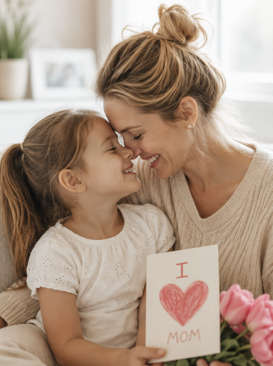 A mother-and-child photo that feels warm and affectionate