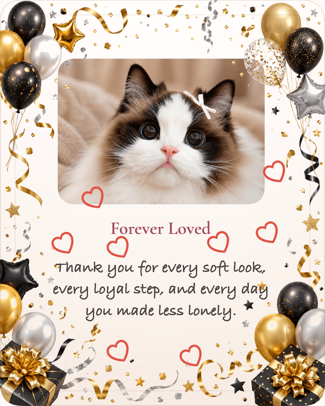 Finished pet memorial photo gift created with ImgKit Gift Studio